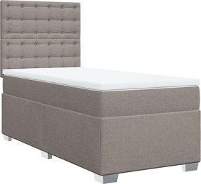 vidaXL Κρεβάτι Boxspring με Στρώμα Taupe 100 x 200 εκ. Υφασμάτινο