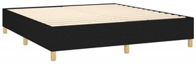 vidaXL Κρεβάτι Boxspring με Στρώμα &amp; LED Μαύρο 160x200 εκ. Υφασμάτινο