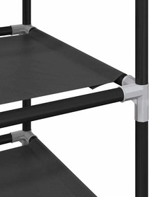 vidaXL Ράφι παπουτσιών 10 επιπέδων μαύρο 44x28x180 cm