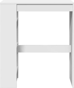 vidaXL Τραπέζι Μπαρ με Ράφια Λευκό 90x40x103,5 εκ. Επεξεργ. Ξύλο