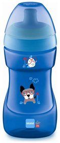 Παγούρι Παιδικό - Ποτηράκι Εξόδου Sports Cup 470B Dog 330ml 12+ Μηνών Blue Mam 330ml Silicon,Plastic