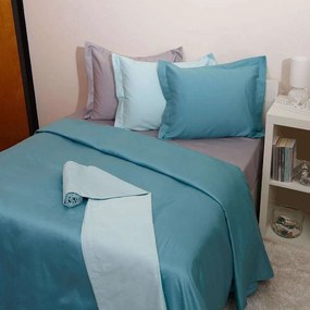 Μαξιλαροθήκη Σετ 2Τμχ Luxury Unicolour 6 Lake Blue Anna Riska 50Χ70 100% Cotton Satin