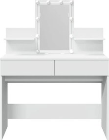 vidaXL Μπουντουάρ με LED Λευκό 100x40x130 εκ.