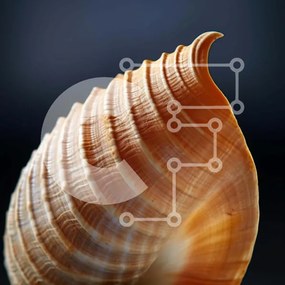 Intra Συλλεκτικό Ξύλινο Παζλ Plywood  4mm - Κοντινό πλάνο από πορτοκαλί και καφέ κοχύλι κόγχης Σε Ξύλινο Κουτί - Διαστάσεις: 10x10 cm – 25 κομμάτια