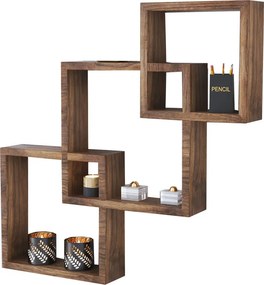 Ραφιέρα τοίχου Maas pakoworld χρώμα καρυδί 33x8.5x33εκ