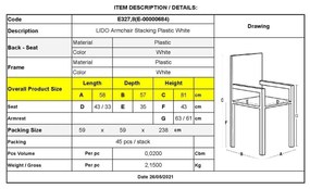 ΚΑΡΕΚΛΑ ΠΛΑΣΤΙΚΗ Lido E327-8 58x57x81cm