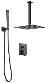 VEVOR Shower Faucet Set 12&quot; Square Rain Shower Head and Hand Set Matte Black