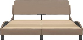 vidaXL Πλαίσιο Κρεβατιού Dover Καπουτσίνο 160x200εκ. Συνθ. Δέρμα