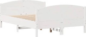 vidaXL Σκελετός Κρεβ. Χωρίς Στρώμα Λευκό 140x200 εκ Μασίφ Πεύκο
