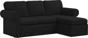 vidaXL Καναπές Μαύρο 195 x 138 x 80 εκ ύφασμα