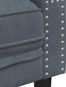 vidaXL Καναπές Chesterfield Σετ 3 Τεμ. με Στηρίγματα Σκ. Γκρι Βελούδο