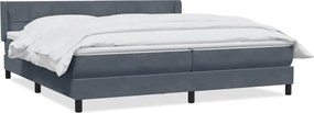 vidaXL Κρεβάτι Boxspring με Στρώμα Σκούρο Γκρι 180x210 εκ. Βελούδινο