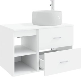 vidaXL Σετ Επίπλων Μπάνιου 2 pcs Λευκό Επεξεργασμένο Ξύλο