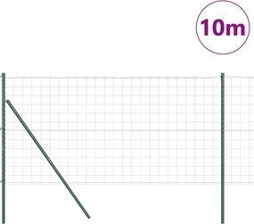 vidaXL Ευρωπαϊκή Στήριξη Φράχτη 10 x 1,4 μ PVC-Επικαλυμμένο Ατσάλι