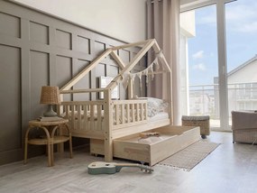 Κρεβάτι Παιδικό Montessori Coco Plus με Κάγκελα 30cm σε Φυσικό  Ξύλο  100×200cm  Luletto (Δώρο 10% έκπτωση στο Στρώμα)