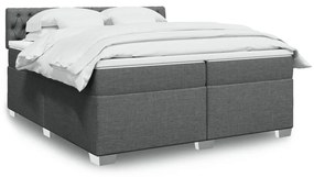 ΚΡΕΒΑΤΙ BOXSPRING ΜΕ ΣΤΡΩΜΑ ΣΚΟΥΡΟ ΓΚΡΙ 200X200 ΕΚ. ΥΦΑΣΜΑΤΙΝΟ 3286003