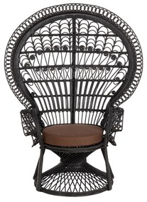 ΠΟΛΥΘΡΟΝΑ ROYAL PEACOCK HM9342.03 RATTAN ΜΑΥΡΟ-ΜΑΞΙΛΑΡΙ ΚΑΦΕ 114x72x150Yεκ. (1 Τεμμάχια)