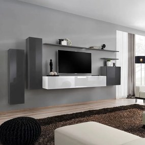 Σύνθετο σαλονιού Swiss I-Γκρι - Λευκό