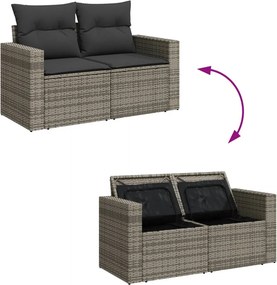 vidaXL Patio Sofa Set 9-θέσια Grey and Dark Grey