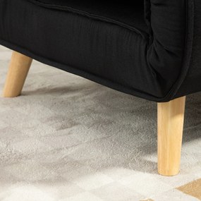 HOMCOM Πολυθρόνα-Κρεβάτι με Λειτουργία Κρεβατιού, για 1 Άτομο, Μοντέρνος Σχεδιασμός, έως 350 kg, 94x78x80cm, Μαύρο