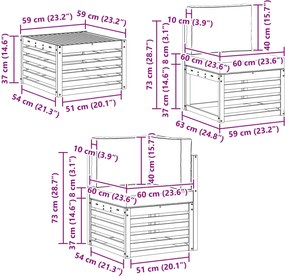 vidaXL Σειρά Καναπέ Εξωτερικού 5 pcs Φυσικό και Ανθρακί
