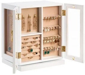 VEVOR Jewelry Box 360° Rotating Jewelry Organizer with 5 Spacious Drawers White