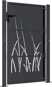 vidaXL Πόρτα Κήπου Ανθρακί 100x150 εκ. Σχέδιο Χαλυβδόφυλλου