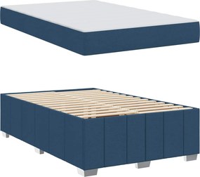 vidaXL Σκελετός Κρεβατιού με στρώμα Μπλε 120 x 200 cm ύφασμα