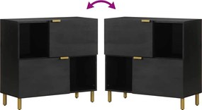 vidaXL Συρταριέρα Μαύρη 80x33x75 εκ. από Επεξεργασμένο Ξύλο