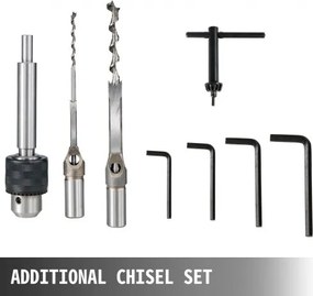 VEVOR Mortise Machine Hollow Chisel Mortiser 370W Chisel Bit Sets Woodworking