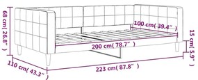 Καναπές Κρεβάτι Σκούρο Γκρι 100 x 200 εκ. Βελούδινος - Γκρι