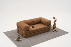 Τριθέσιος Καναπές Καφέ COMFORT 95x190x75