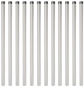 vidaXL Πό posts φράχτη 12 pcs Ασημί 100 cm Ατσάλι με Επικάλυψη Πούδρας