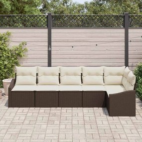vidaXL Σετ Καναπέ με μαξιλάρι 6 pcs Καφέ συνθετικό ρατάν