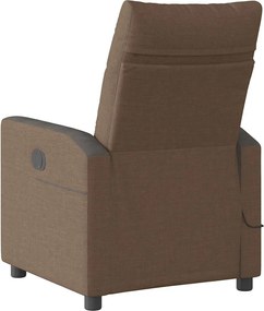 vidaXL Πολυθρόνα Μασάζ Ηλεκτρική Ανακλινόμενη Καφέ Υφασμάτινη