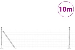 vidaXL Euro Fence με 7 Στήλες με Στεφάνη 0.4x10 μ Γαλβανιζέ Χάλυβα