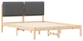 vidaXL Σκελετός Κρεβατιού με Επενδεδυμένο Κεφαλάρι Σκούρο Γκρι