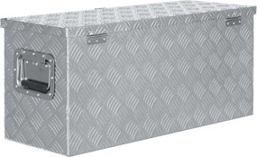 vidaXL Κουτί Αποθήκευσης Ασημί 80 x 30 x 35 εκ. Αλουμινίου