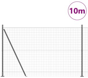 vidaXL Euro Fence με 7 Πόδια με Φλάντζα 1.4x10 μ Γαλβανισμένο Ατσάλι