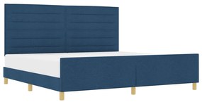 vidaXL Κρεβάτι  Μπλε 200x200 εκ. Υφασμάτινο