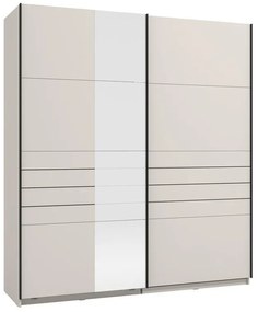 Ντουλάπα Συρόμενη VEYMONT 200 OG με Καθρέπτη Cashmere 195x61x218εκ. 195x61x218 εκ.