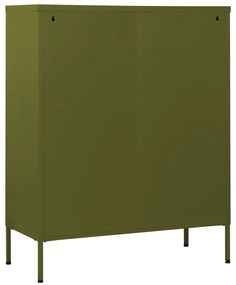 vidaXL Συρταριέρα Πράσινο Λαδί 80 x 35 x 101,5 εκ. από Ατσάλι