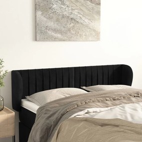 Κεφαλάρι με Πτερύγια Μαύρο 147x23x78/88 εκ. Βελούδινο 3117432