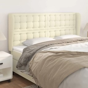 vidaXL Κεφαλάρι με Πτερύγια Κρεμ 203x23x118/128 εκ. Συνθετικό Δέρμα