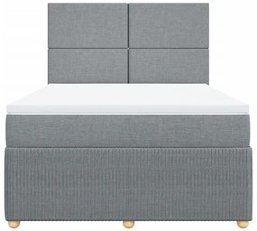 ΚΡΕΒΑΤΙ BOXSPRING ΜΕ ΣΤΡΩΜΑ ΑΝΟΙΧΤΟ ΓΚΡΙ 140X190 ΕΚ. ΥΦΑΣΜΑΤΙΝΟ 3292044