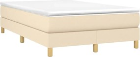 vidaXL Κρεβάτι Boxspring με Στρώμα Κρεμ 120x190 εκ. Υφασμάτινο