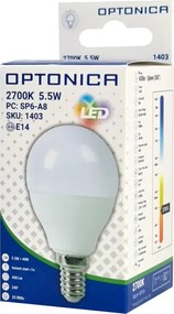 OPTONICA LED λάμπα G45 1403, 5.5W, 2700K, 450lm, E14