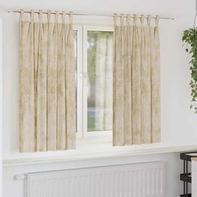 vidaXL Βελούδινες Κουρτίνες 2 pcs Κρεμ 175 x 140 εκ. Βελούδο