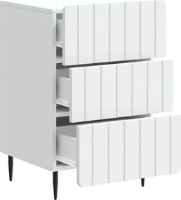 vidaXL Κομοδίνο με συρτάρι Λευκό 43x 41 x 68 εκ Επεξεργασμένο Ξύλο
