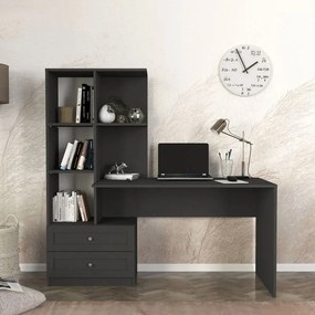 Γραφείο εργασίας Mantra Megapap χρώμα ανθρακί 155x60x152εκ.
